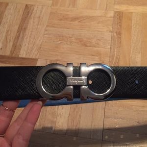 Ferragamo Belt - REVERSIBLE black & blue